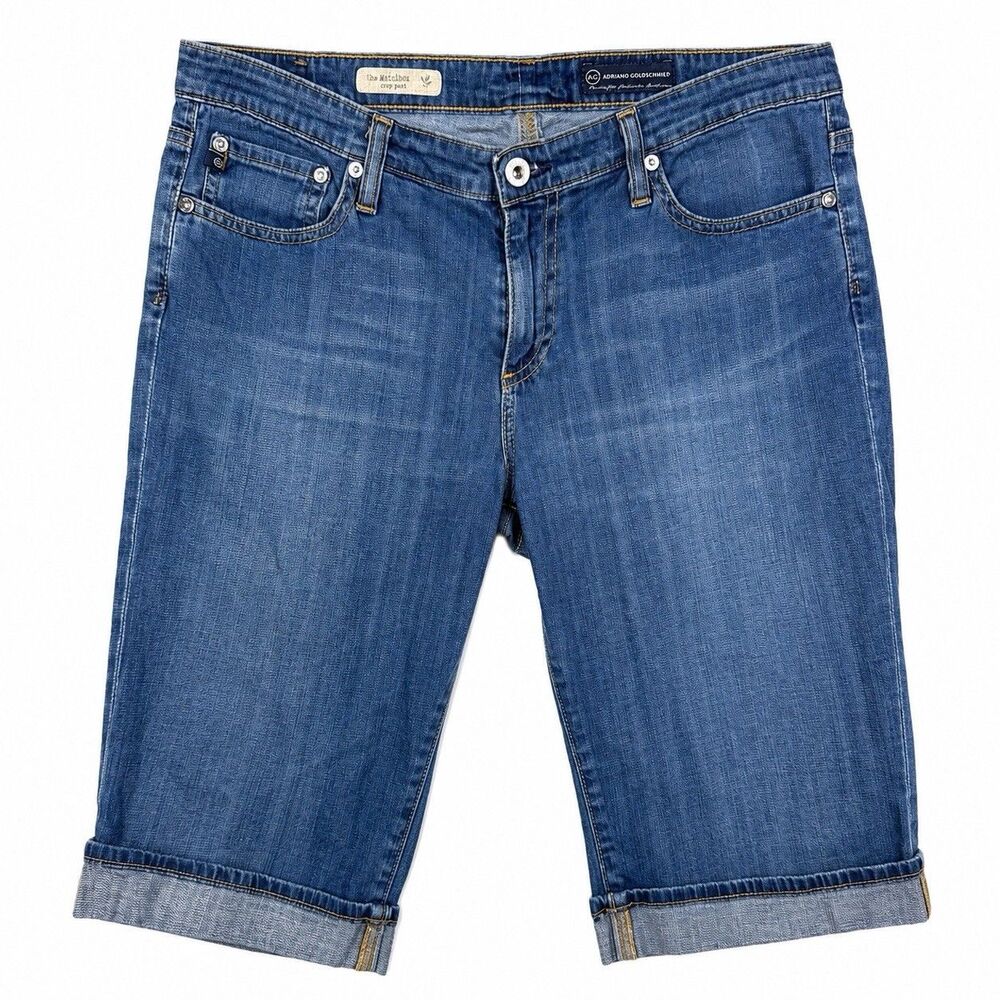 AG Adriano Goldschmied Malibu Crop Pant Womens 32R Denim Bermuda Shorts USA